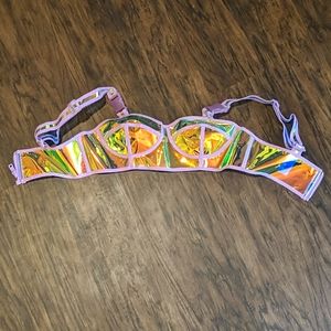 Dolls Kill Iridescent Dream Crusher Bra Top